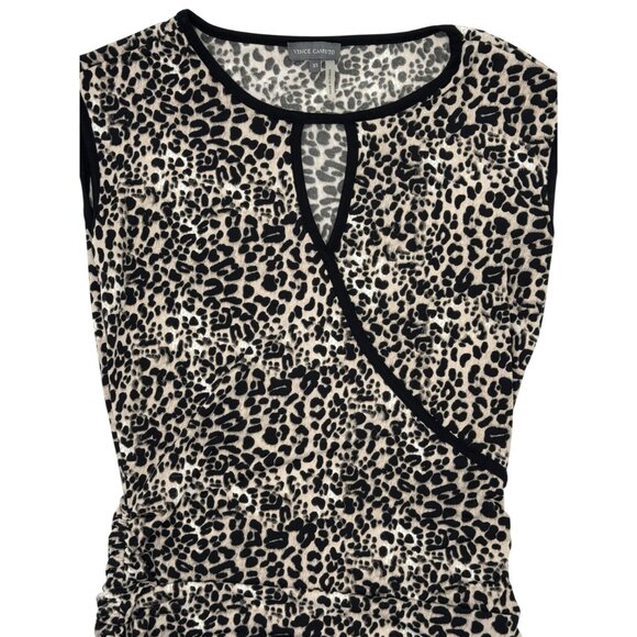 Vicente Camuto Size XS Womens Leopard Print Ruched Sleeveless Stretchy Fabric - Picture 12 of 12